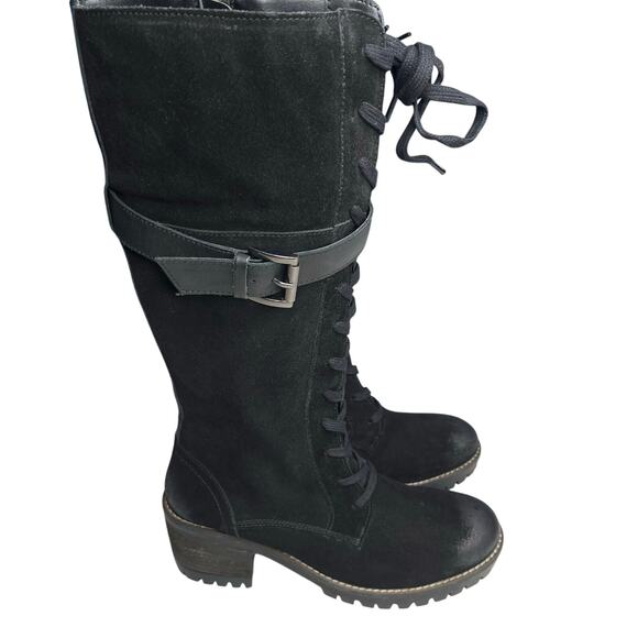 Vintage Foundry Co womens Naomi Tall Boots size 8 New  Black Suede Lace Up - Picture 3 of 13